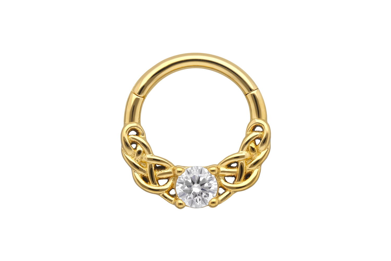 Surgical steel segment ring clicker CRYSTAL + TWISTED