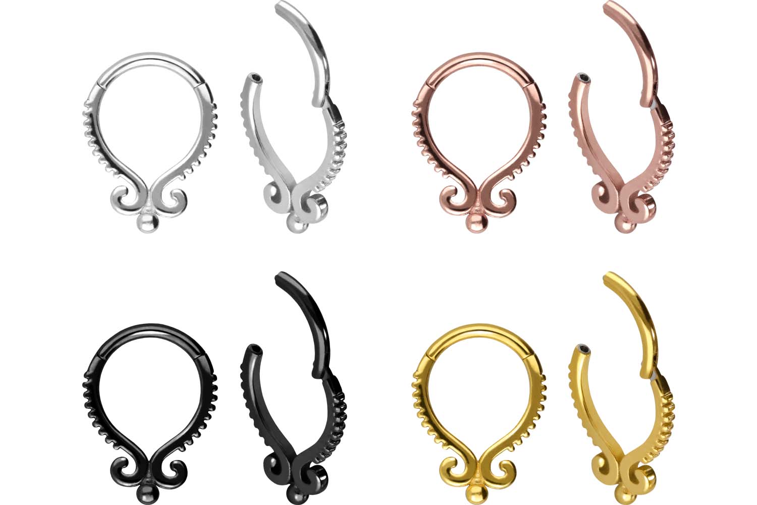 Chirurgenstahl Segmentring Clicker ORIENTALISCHES DESIGN ++SALE++