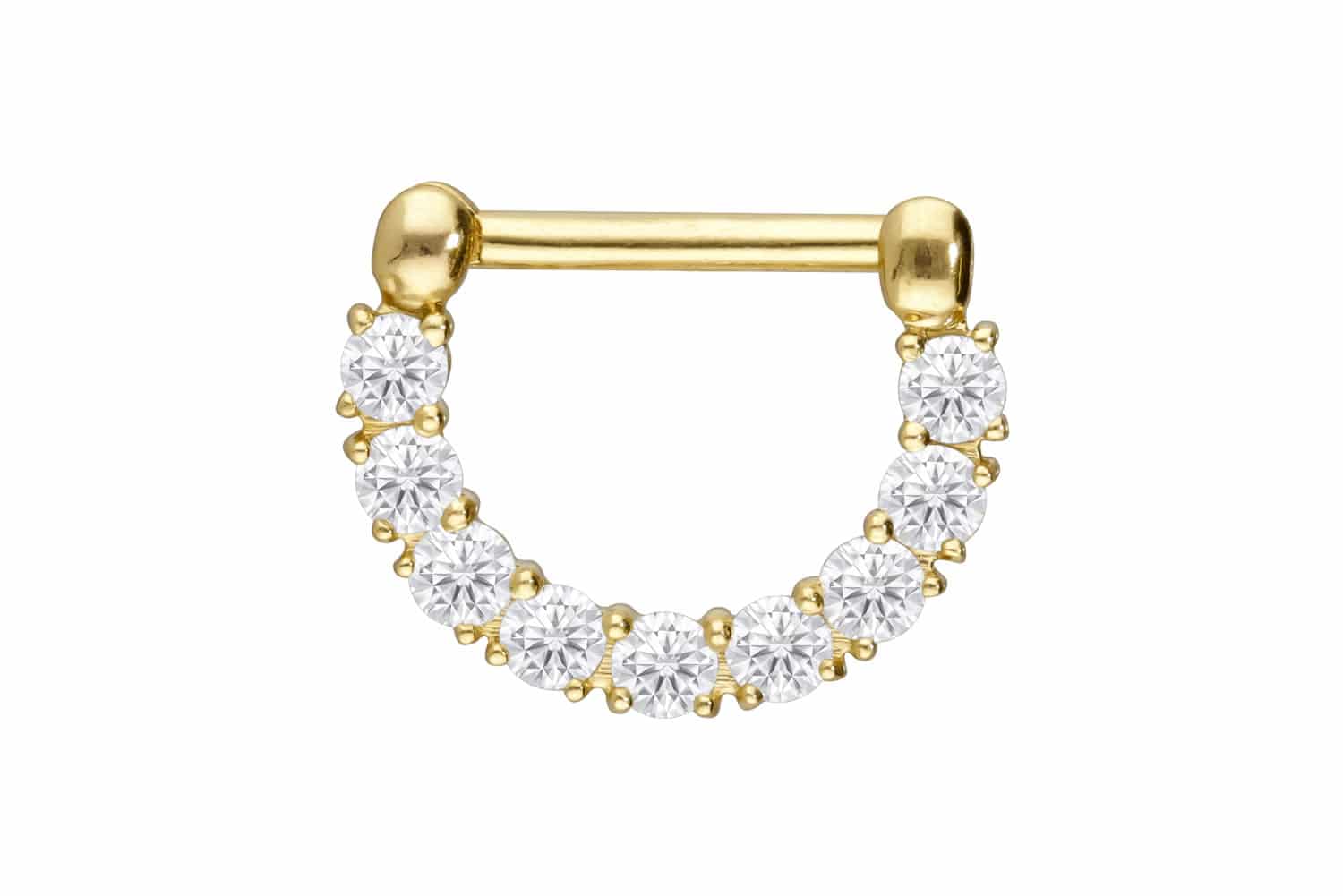 18 Karat Gold Clicker 9 EINGEFASSTE MOISSANITE