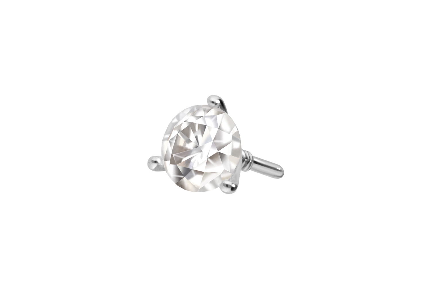14 carat gold screw-in attachment with external thread MOISSANITE