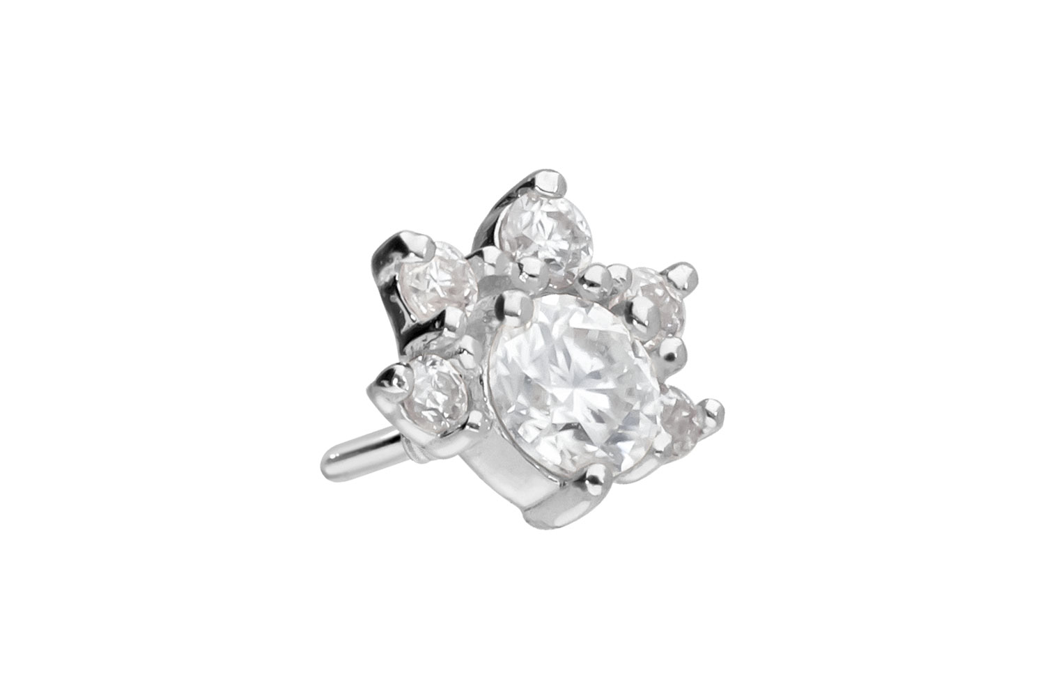 14 carat gold screw-in attachment with external thread MOISSANITE FLOWER