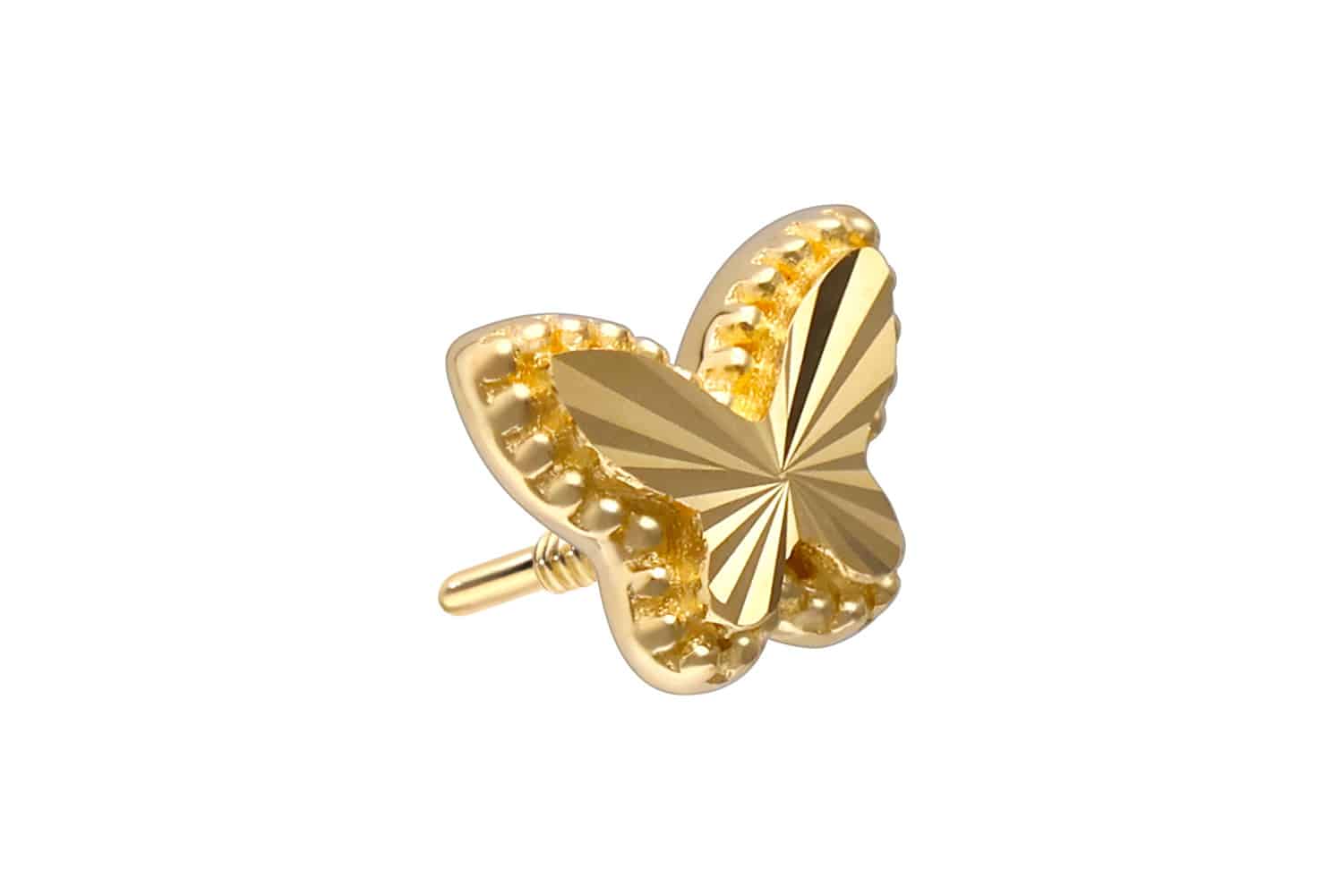 14 carat gold screw-in attachment with external thread BUTTERFLY