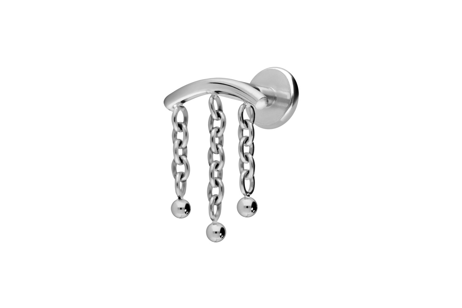 Titan Labret mit Innengewinde BOGEN + 3 KETTEN