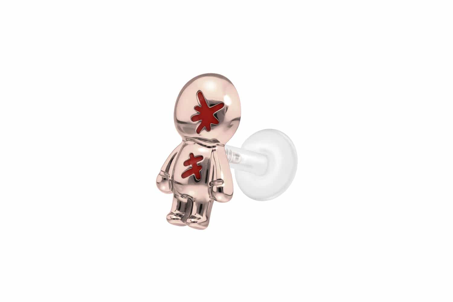 PTFE labret with internal thread + titanium attachment DOLL