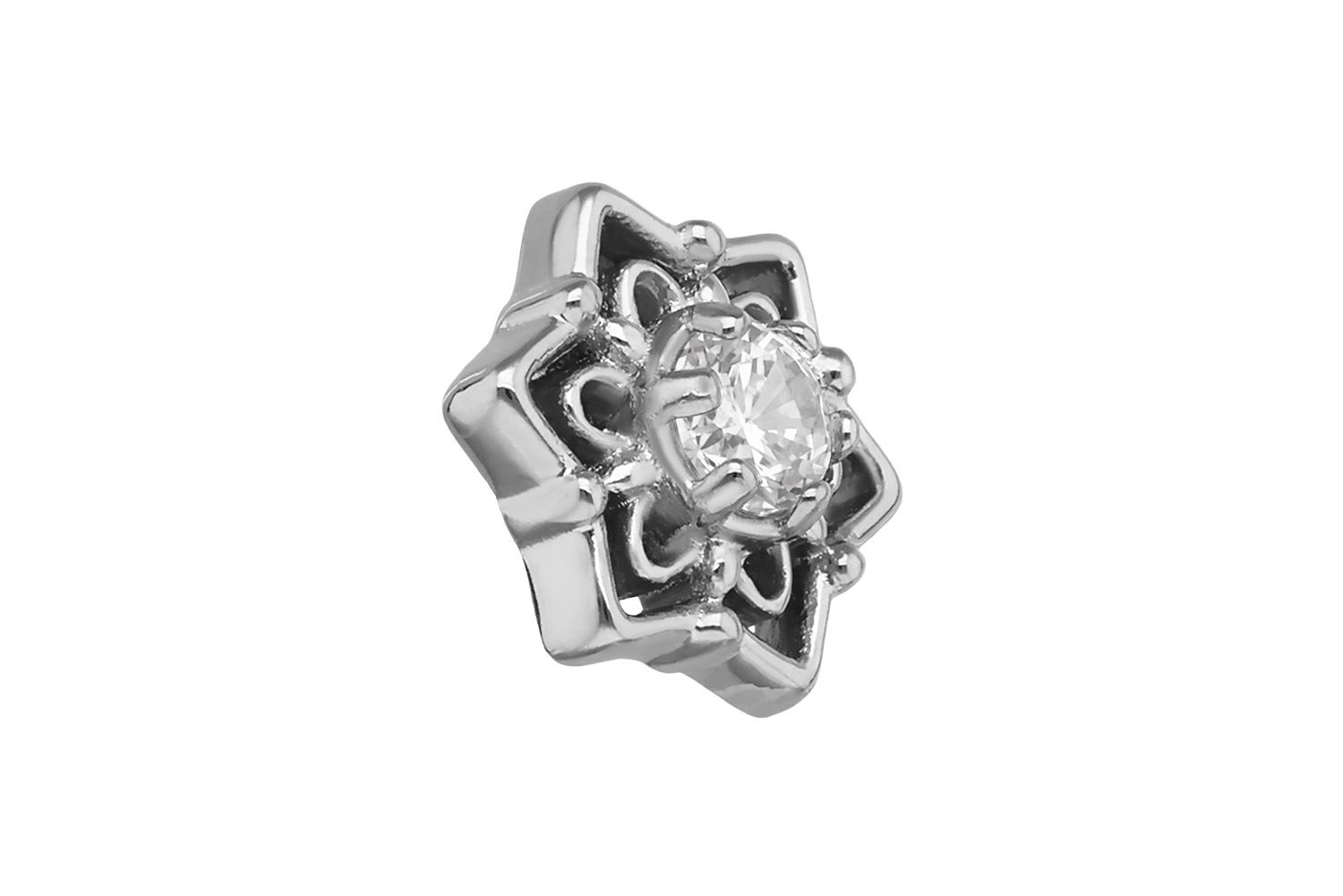 Titanium screw-in attachment with external thread SNOWFLAKE