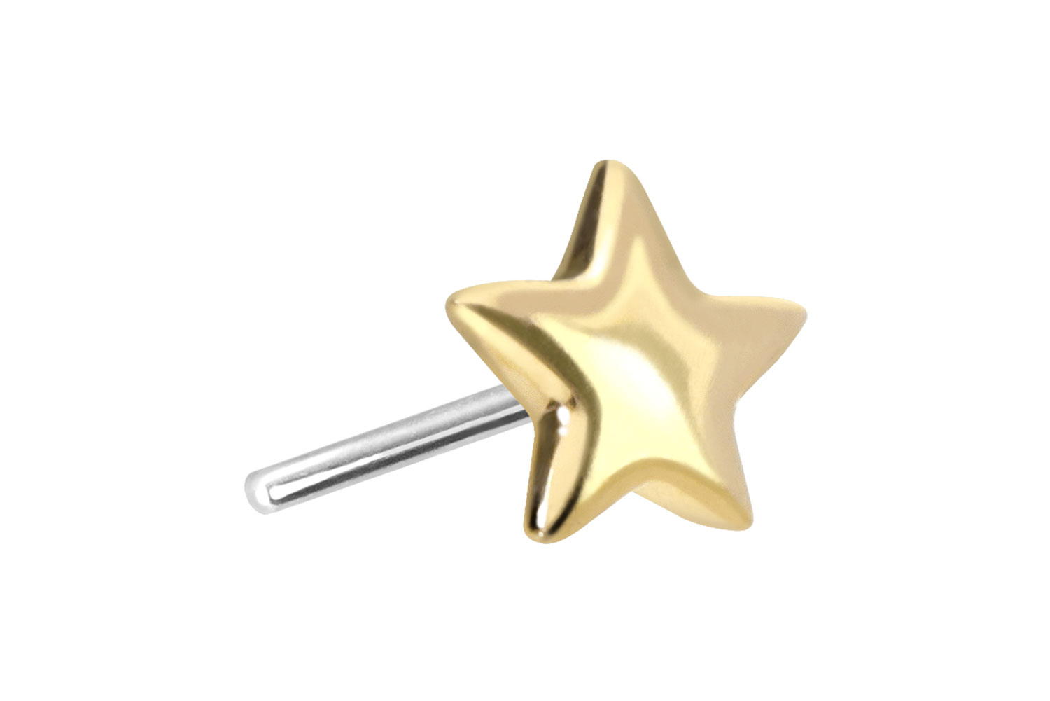 14 carat gold attachment with titanium push pin STAR