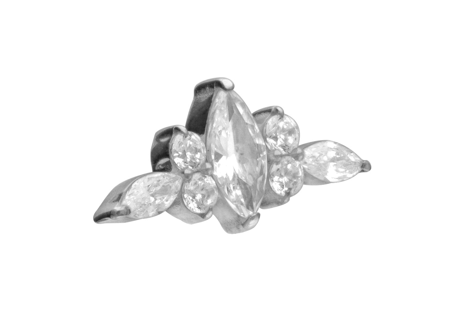Titanium screw-in attachment with external thread DESIGN