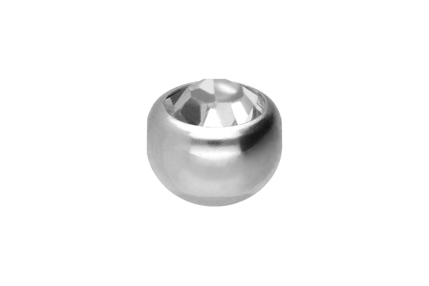 Surgical steel screw-in ball CRYSTAL - two side threads