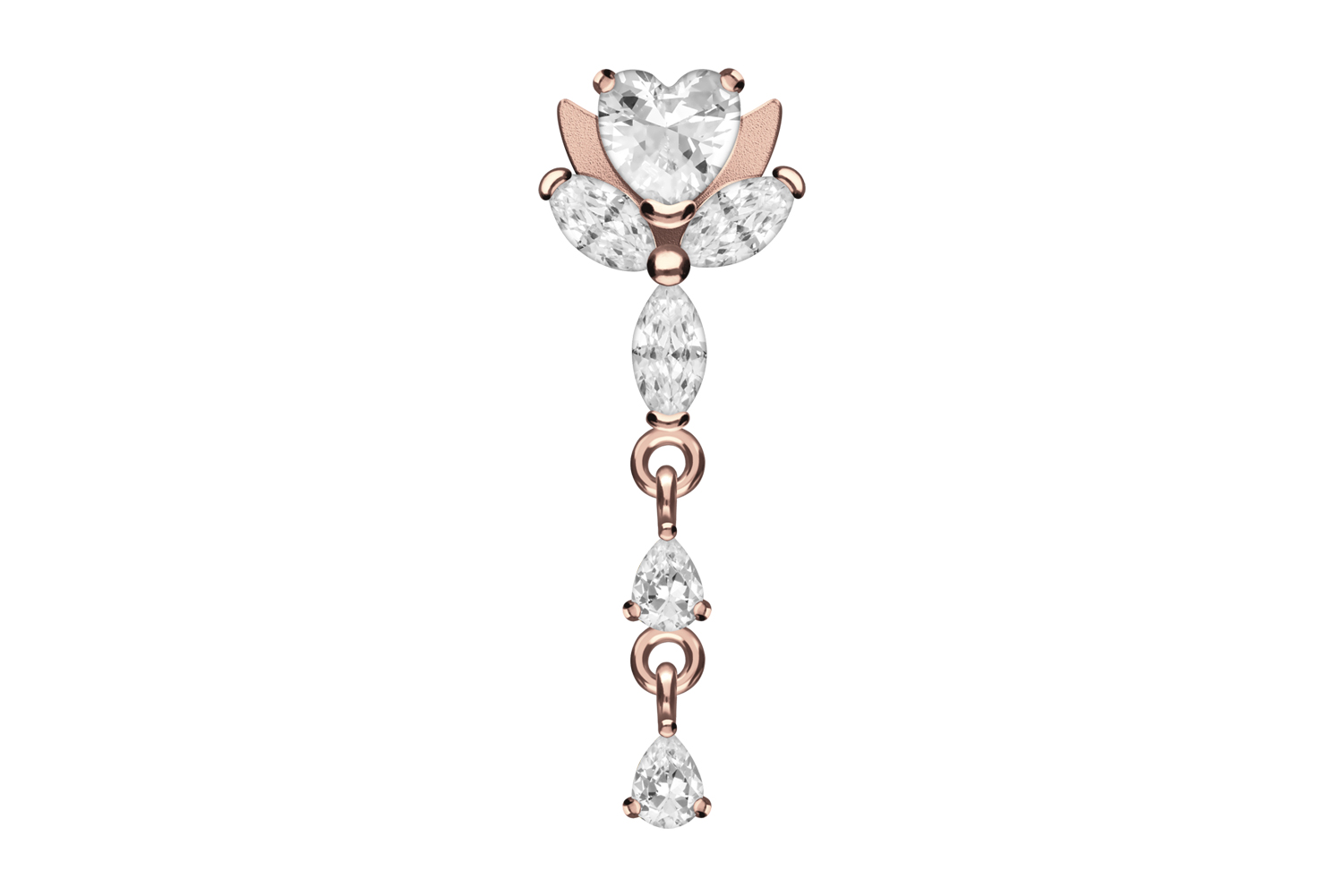 Titanium bananabell with 924 silver design LOTUS BLOSSOM + CRYSTALS