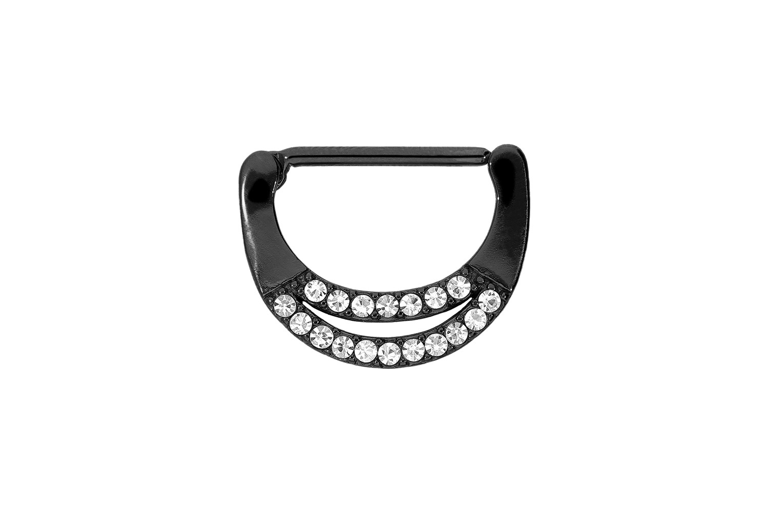 Chirurgenstahl Nippelpiercing Clicker ZWEIREIHIG 18 KRISTALLE ++SALE++
