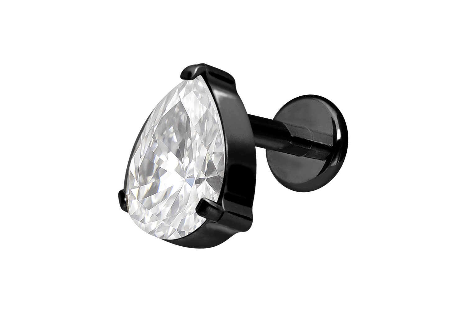 Premium titanium labret with internal thread CRYSTAL DROP