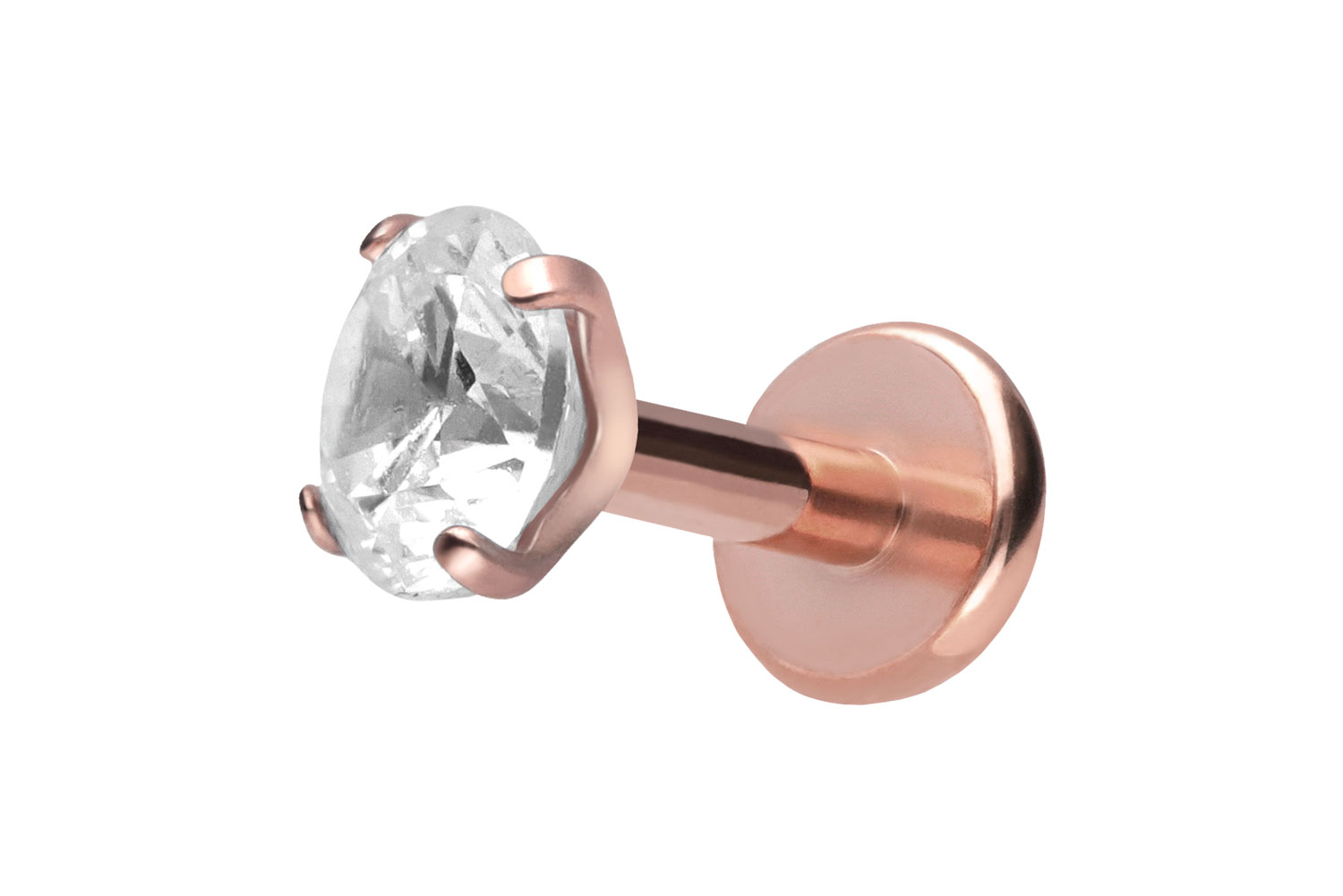 Titan Labret mit Push Fit EINGEFASSTER KRISTALL