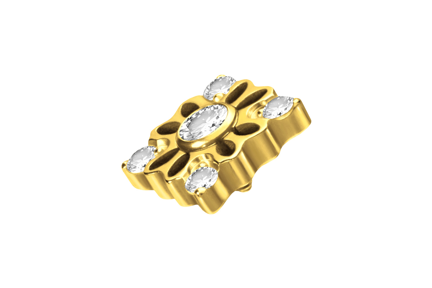 Titanium screw-in attachment with external thread CRYSTAL FLOWER ++SALE++