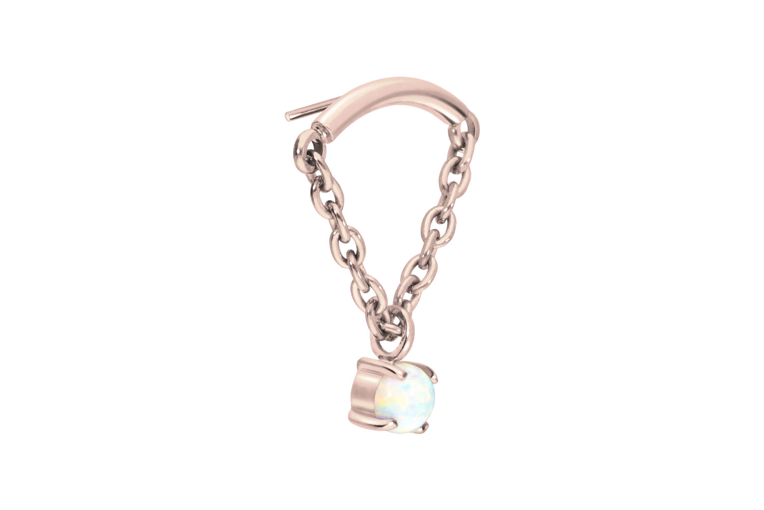 Titannium attachment with push pin ARCH + CHAIN + SYNTHETIC OPAL