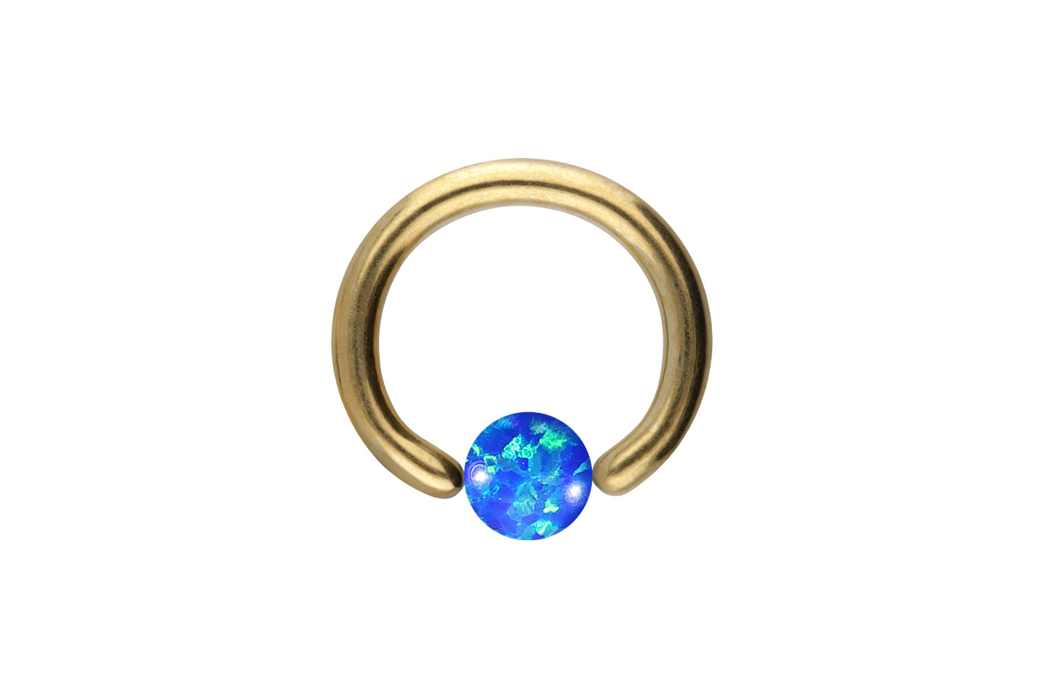 Chirurgenstahl Klemmkugelring SYNTHETISCHER OPAL