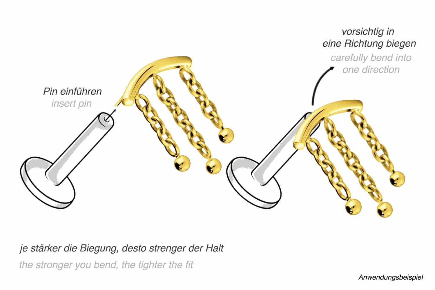 Titan Aufsatz mit Push Pin BOGEN + 3 KETTEN