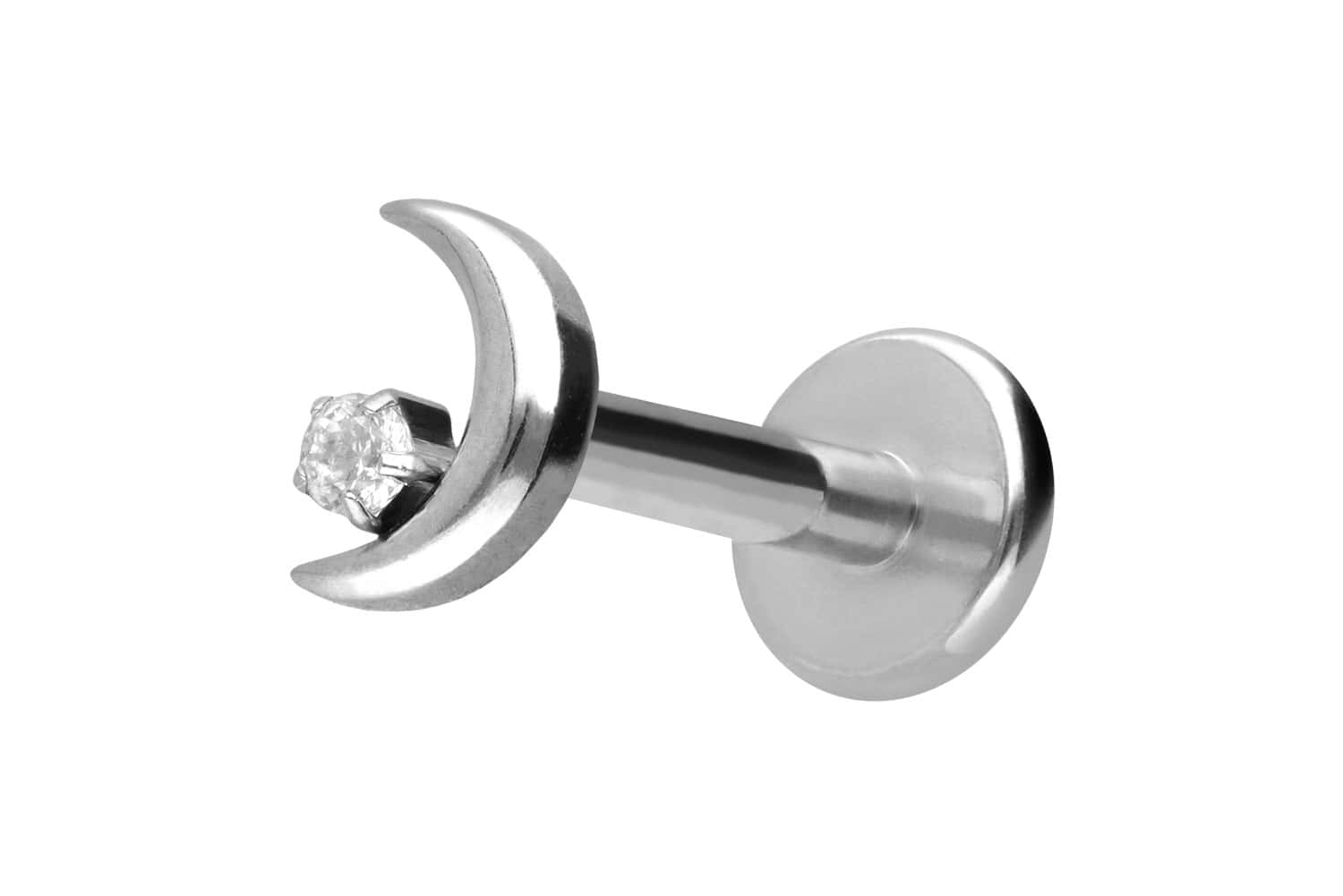 PIERCINGLINE Piercing Stecker Titan Labret mit Push Fit MOND + KRISTALL - Bild 16 von 52
