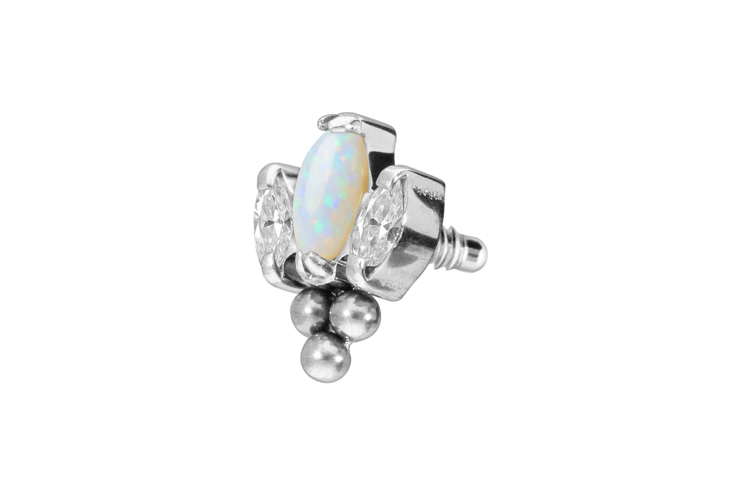 Titanium screw-in attachment with external thread LOTUS BLOSSOM + 3 BALLS
