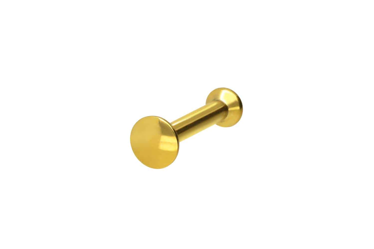 Titanium triple piercing mini labret with internal thread FLAT DISC