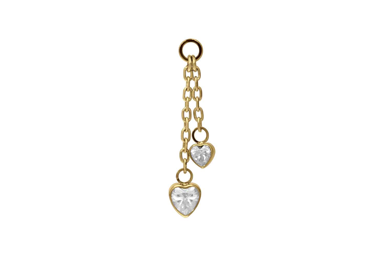 Titanium pendant for clickers 2 CRYSTAL HEARTS