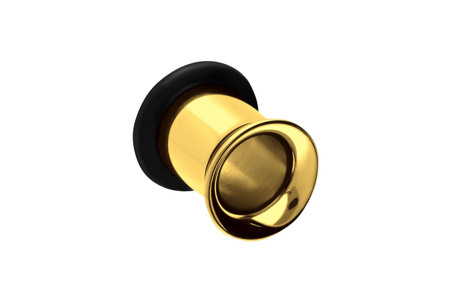 Surgical steel single flared tunnel with RUBBER RING ++SALE++