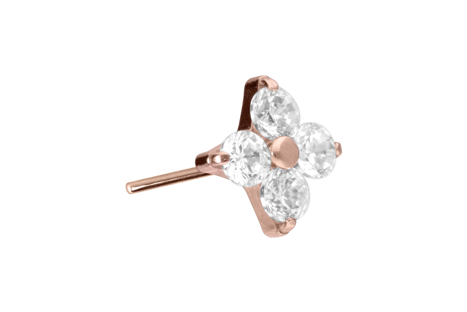 Titanium attachment with push pin CRYSTAL FLOWER