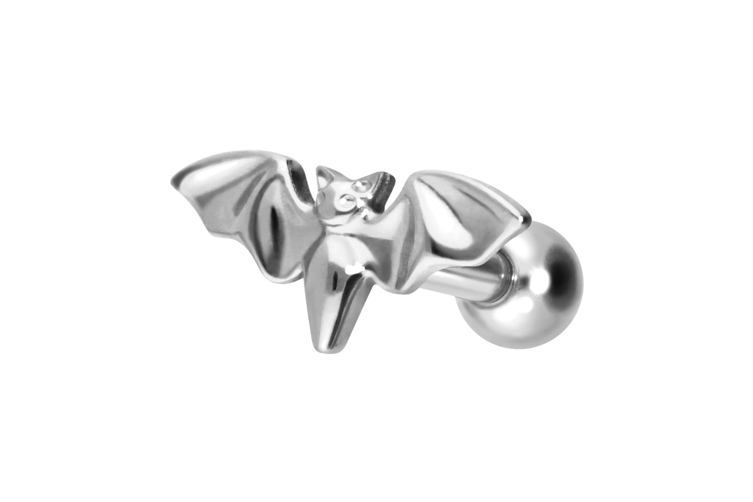 Titan Ohrpiercing mit Innengewinde FLEDERMAUS