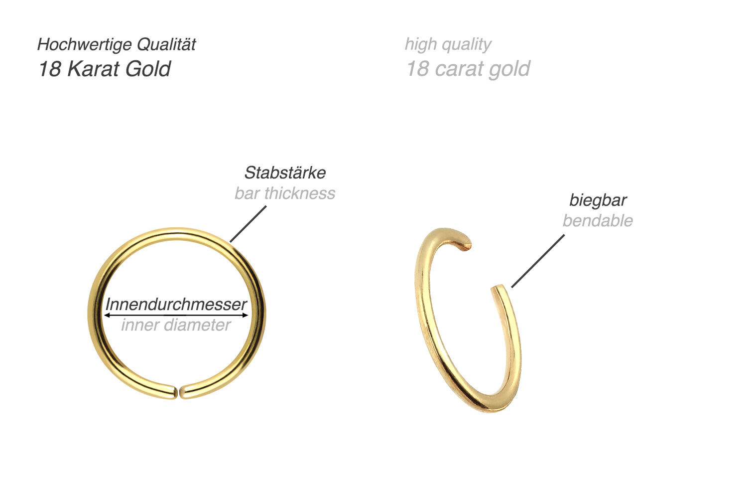 18 Karat Gold O-Ring - biegbar