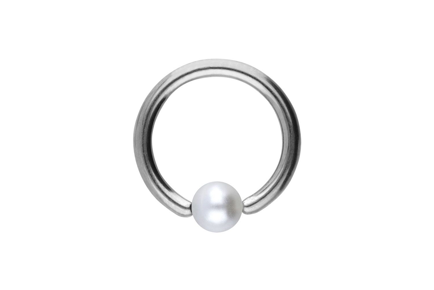 Titanium ball closure ring SYNTHETIC PEARL