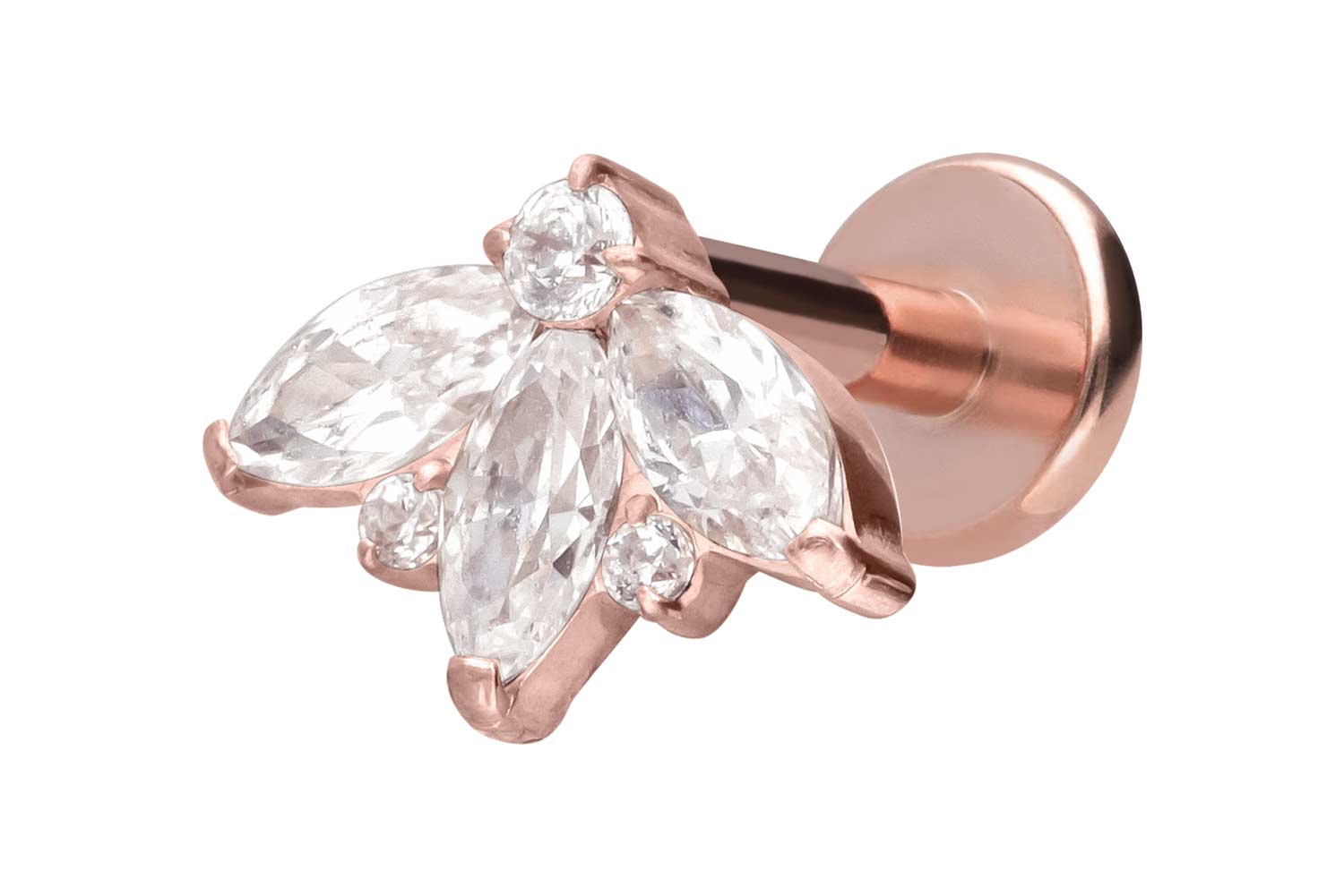 Titanium labret with internal thread LOTUS BLOSSOM