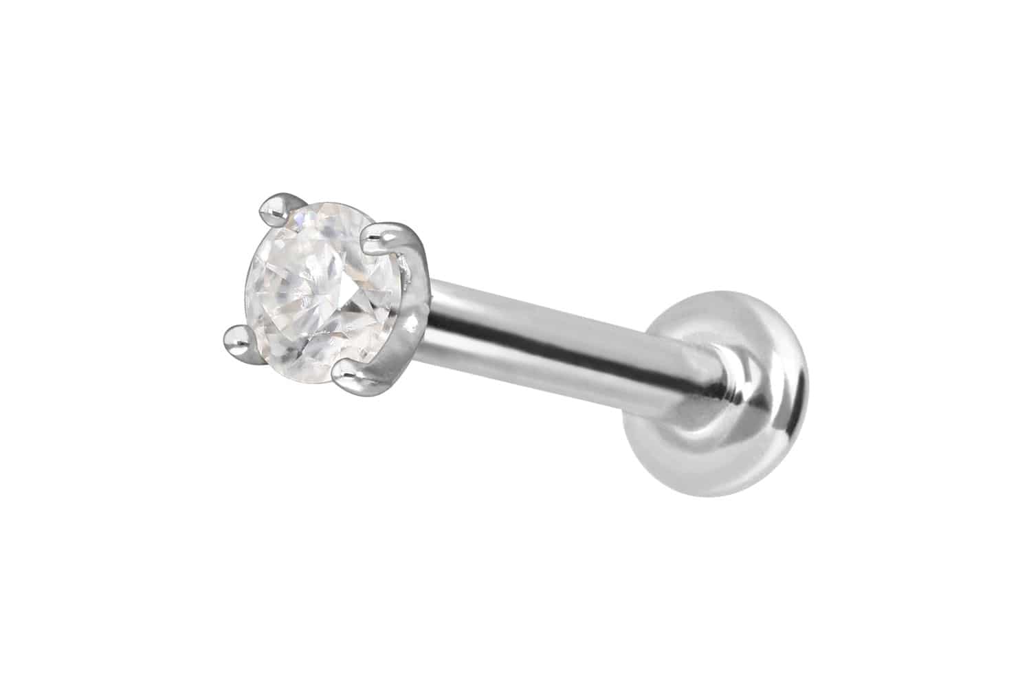 14 Karat Gold Labret mit Innengewinde MOISSANIT