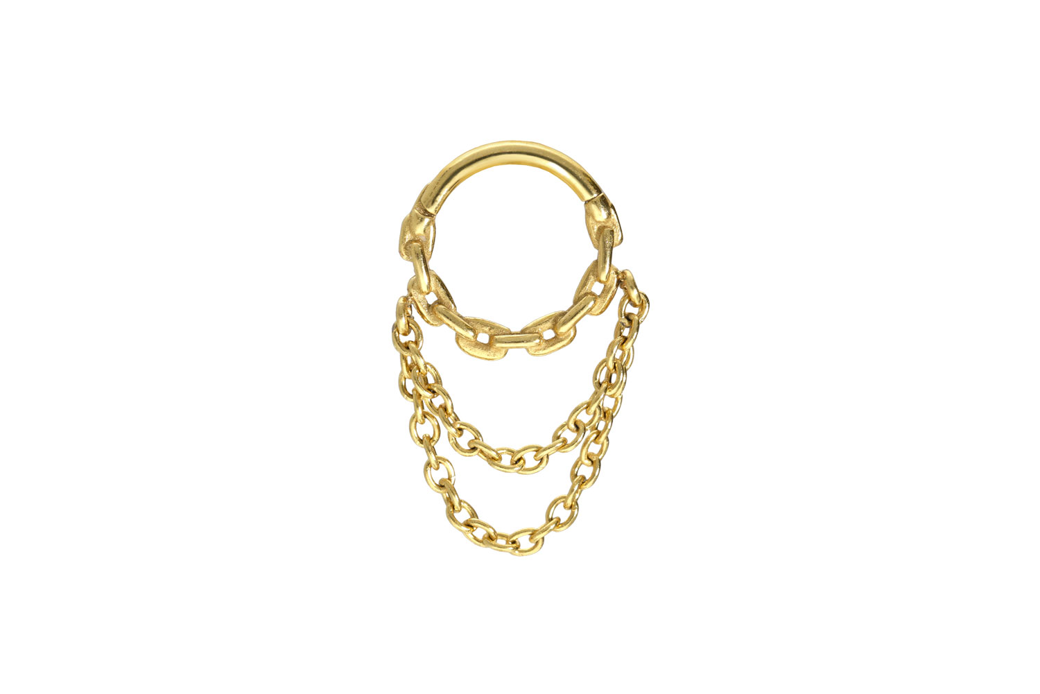 Surgical steel segment ring clicker CHAIN DESIGN + 2 ANCHOR CHAINS