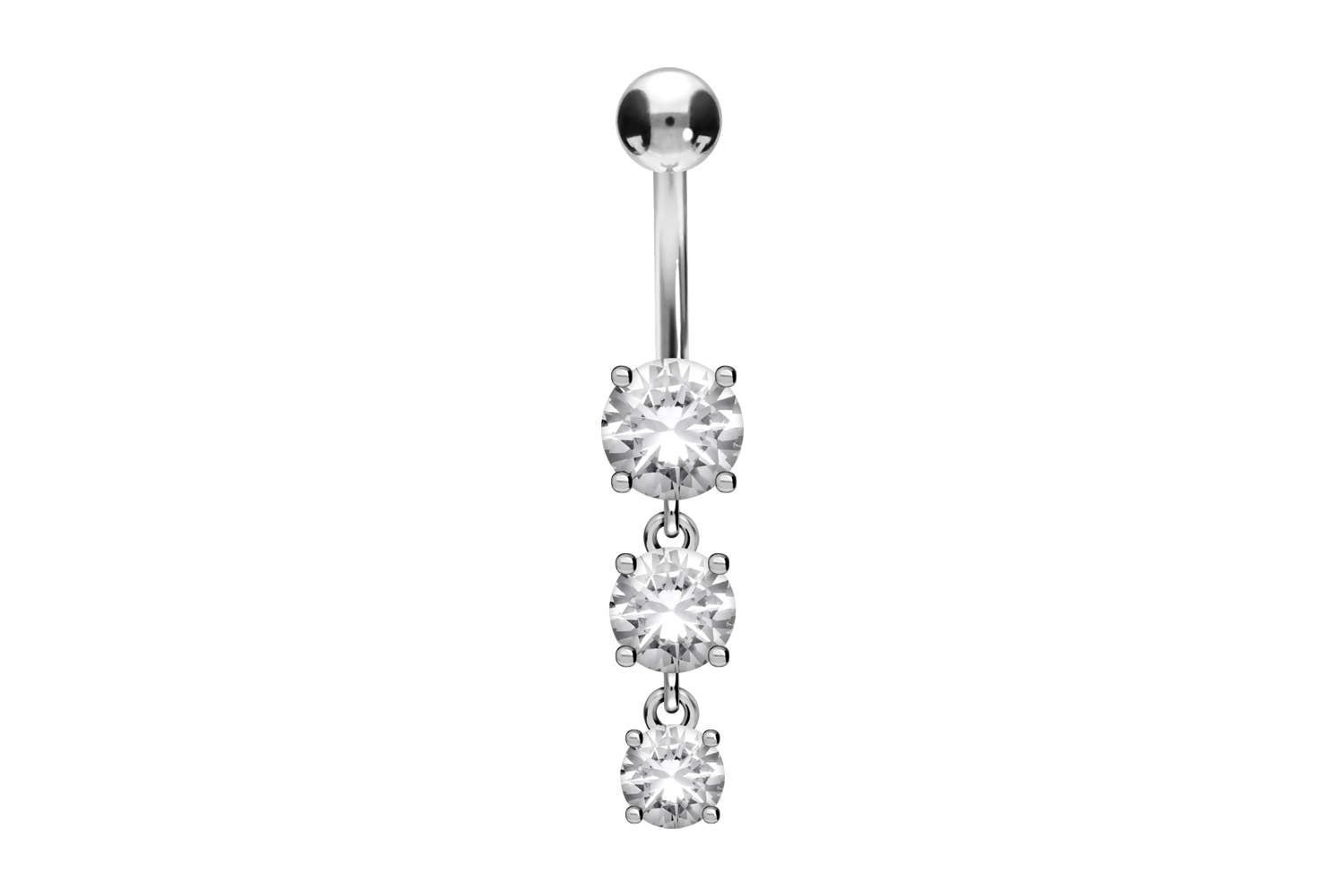 Titanium bananabell with 925 silver design 3 CRYSTALS