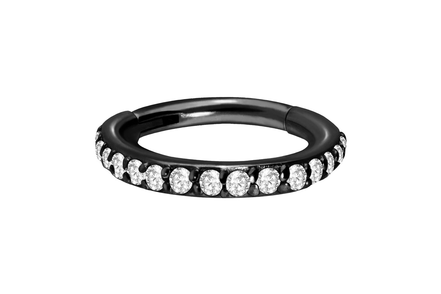 Chirurgenstahl Segmentring Clicker EINGEFASSTE KRISTALLE