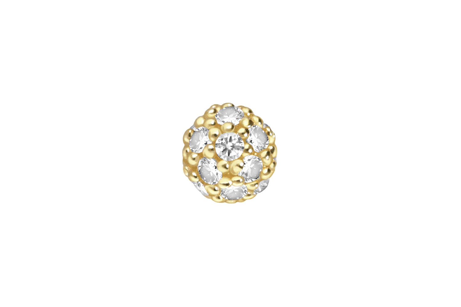 18 Karat Gold Schraubkugel MULTI-MOISSANIT