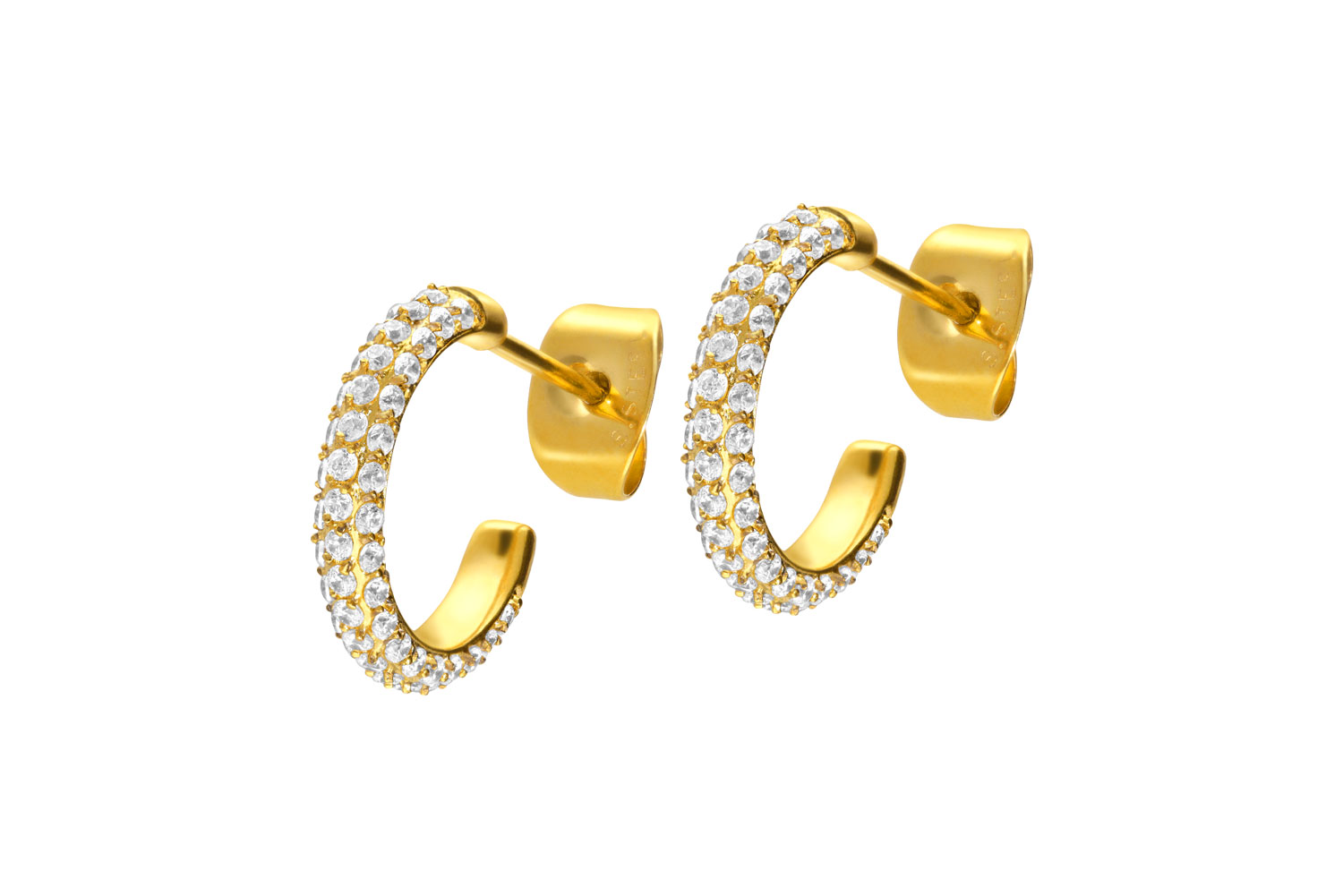 Surgical steel ear studs CRYSTAL EDGE