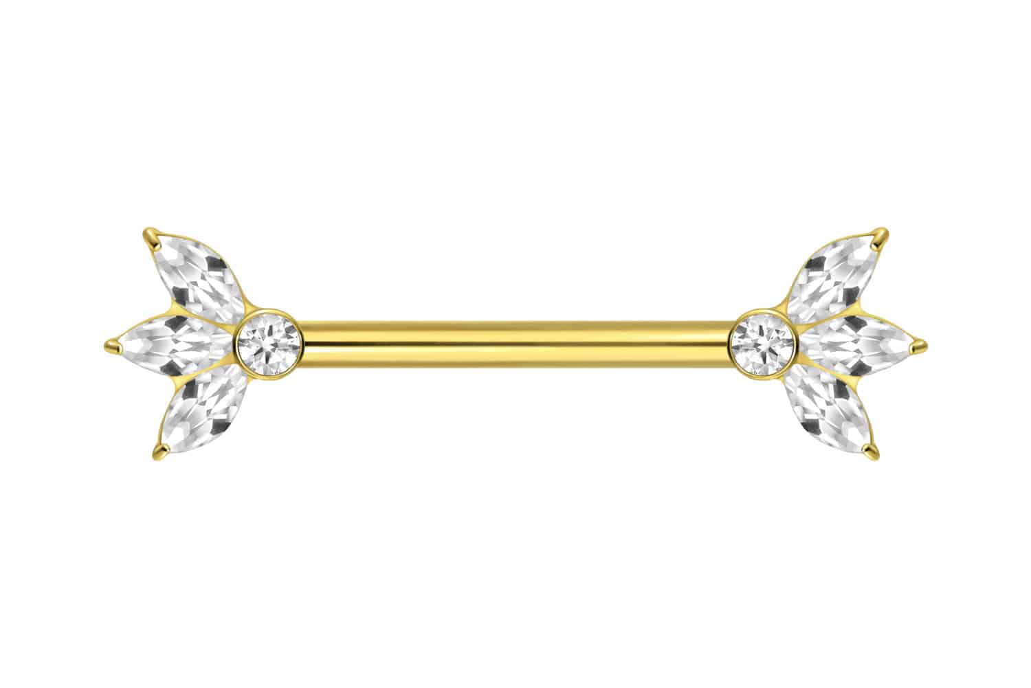 Titan Nippelpiercing mit Innengewinde LOTUSBLÜTE