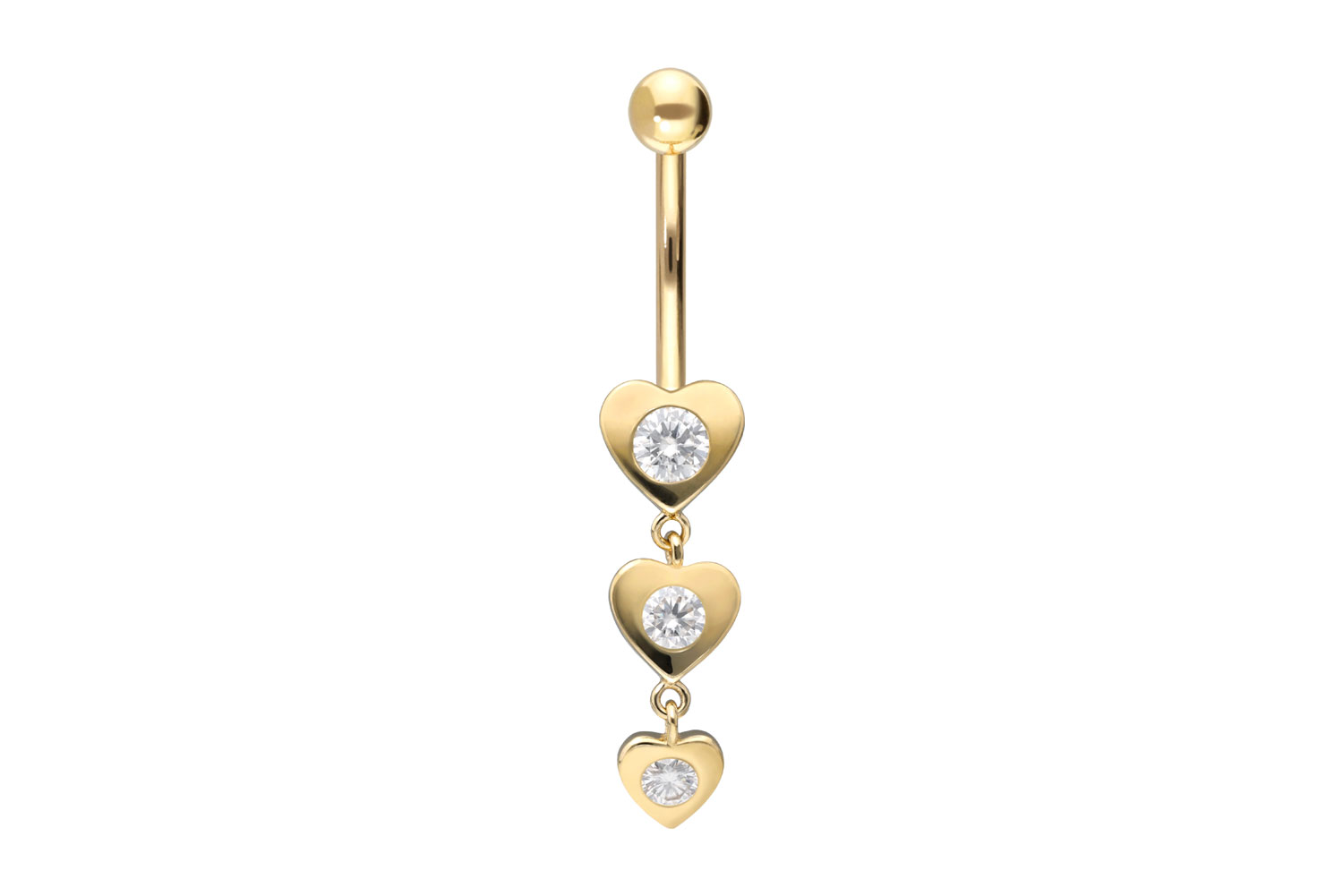 18 Karat Gold Bananabell MOISSANITE + 3 HERZEN