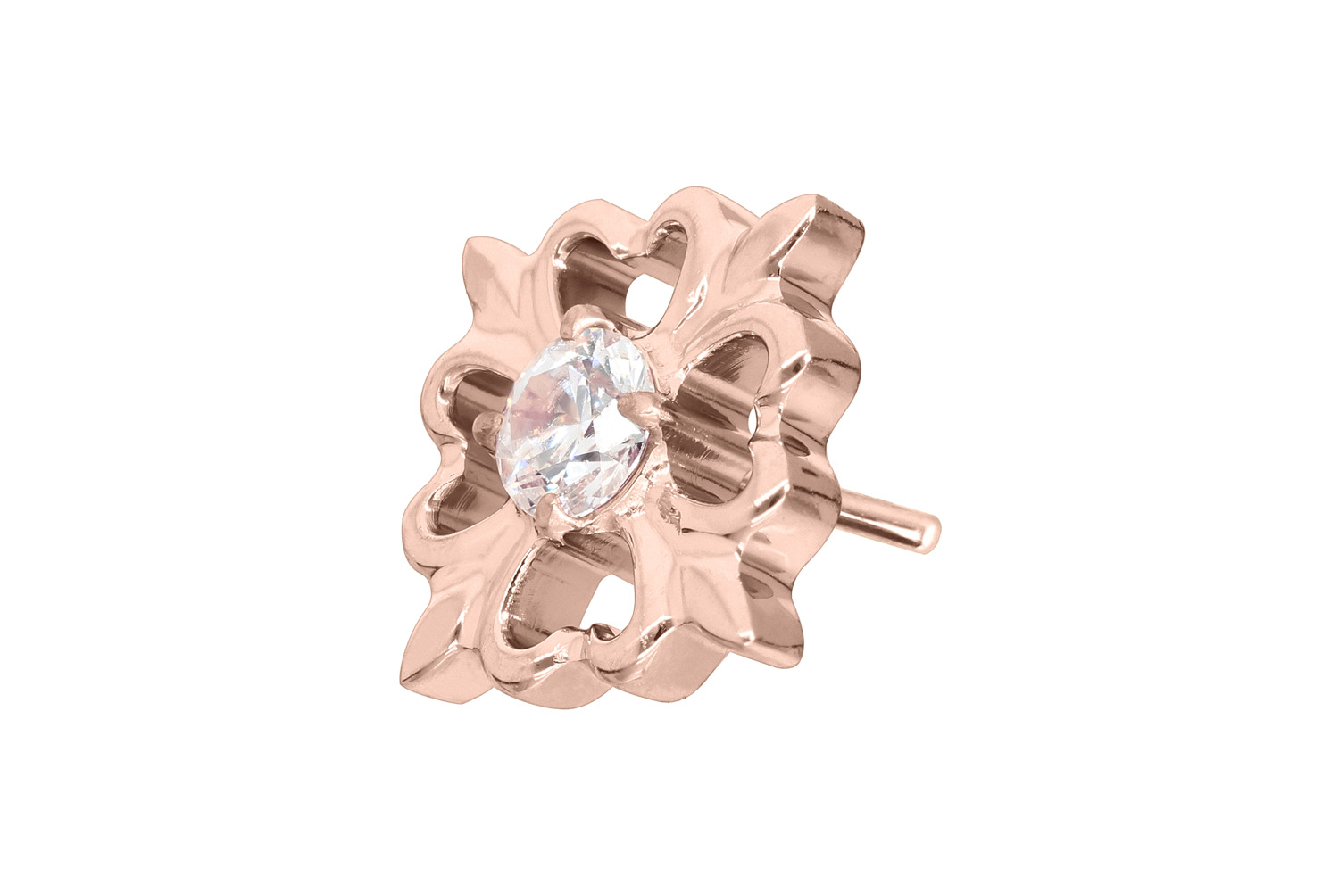 Titanium attachment with push pin CLOVER LEAF