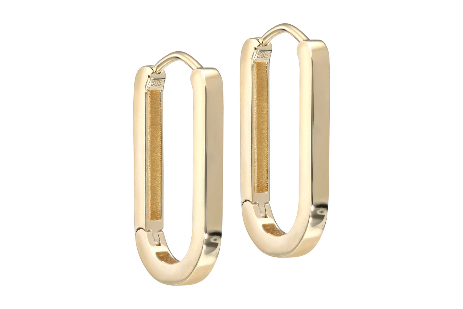 18 carat gold ear clicker creoles OVAL