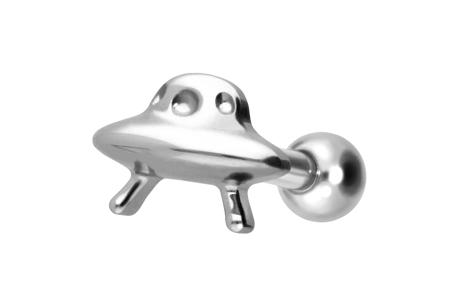 Titan Ohrpiercing mit Innengewinde UFO