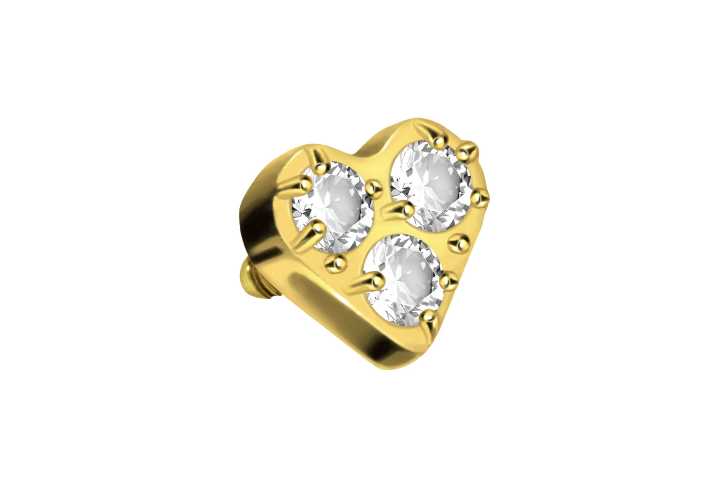 Titan Schraubaufsatz mit Außengewinde KRISTALLHERZ ++SALE++