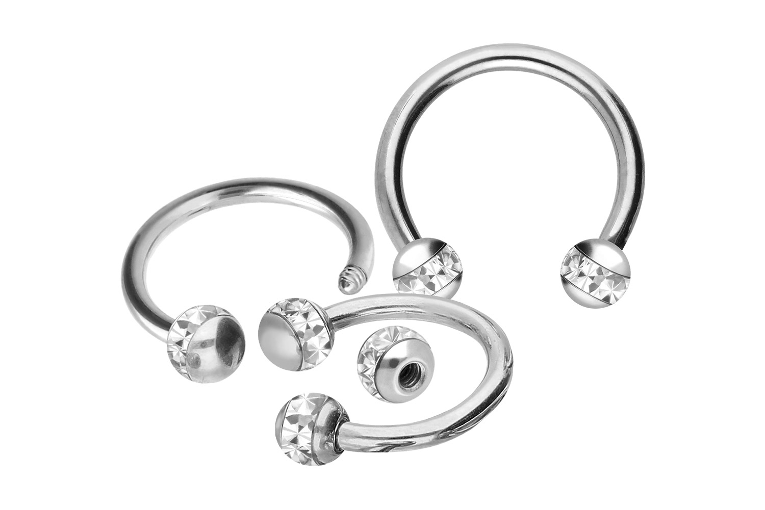 Titanium ciruclar barbell EPOXY RING BALLS