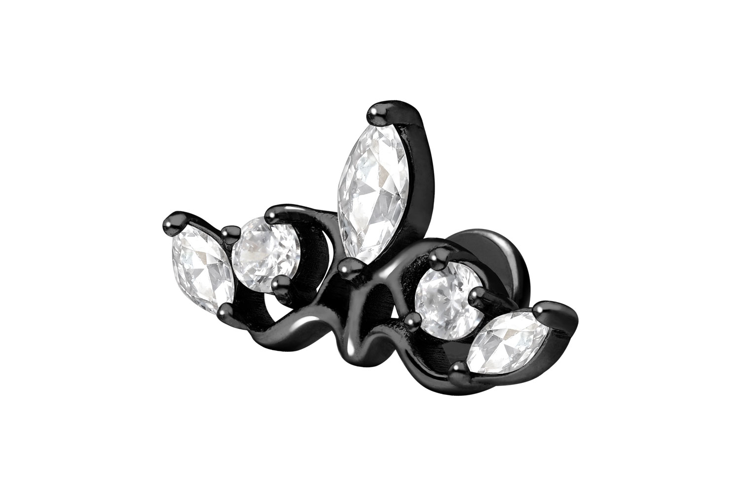 Titanium labret with internal thread GOTHIC CROWN