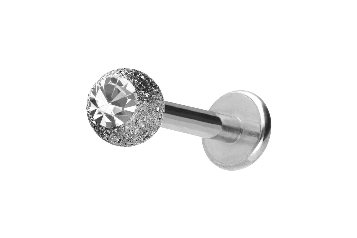 Chirurgenstahl Labret DIAMANTOPTIK + KRISTALL