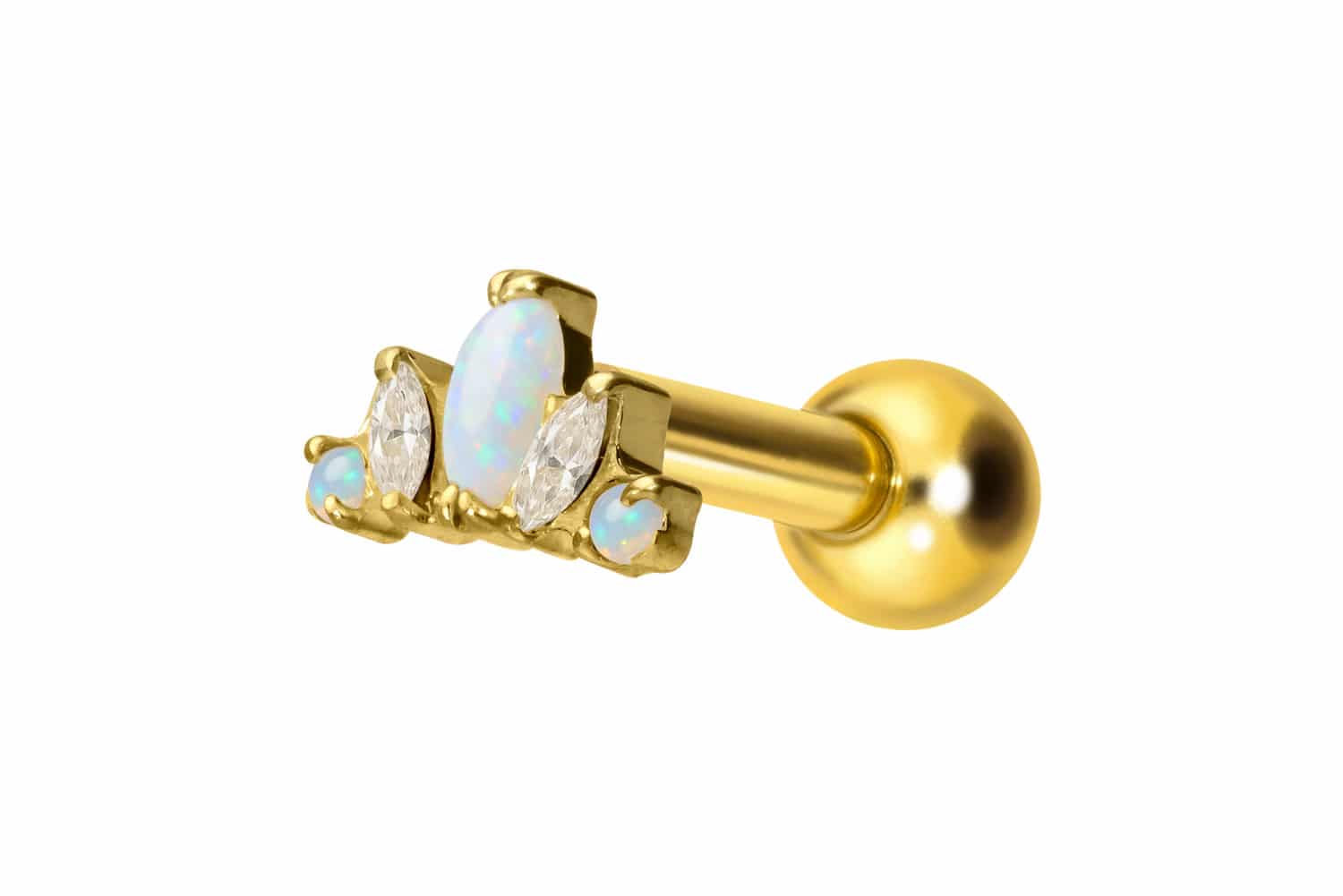 Titanium ear piercing with internal thread LOTUS BLOSSOM