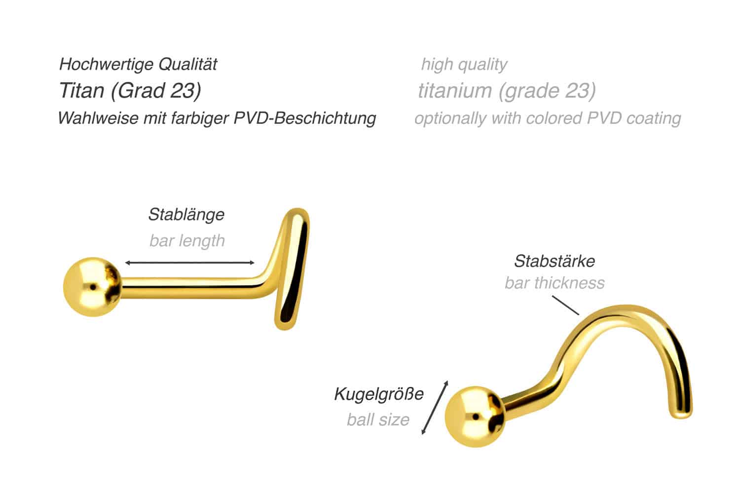 Titan Nasenstecker Spirale KUGEL