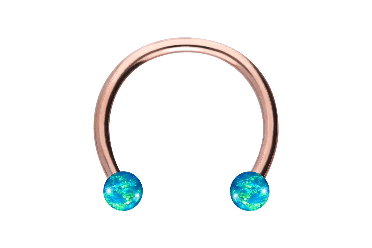 Titanium circular barbell SYNTHETIC OPALS
