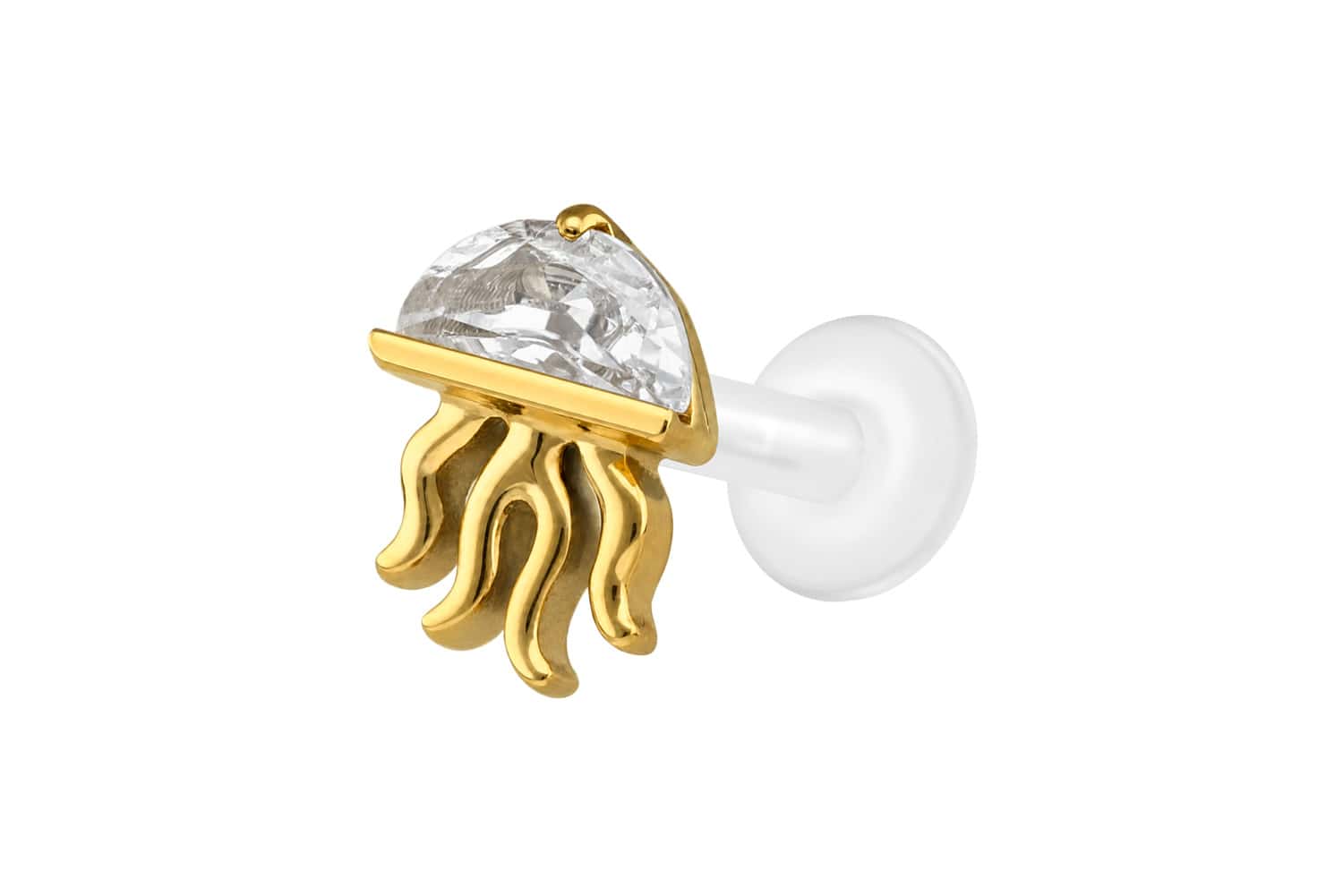 PTFE labret with internal thread + titanium attachment JELLYFISH