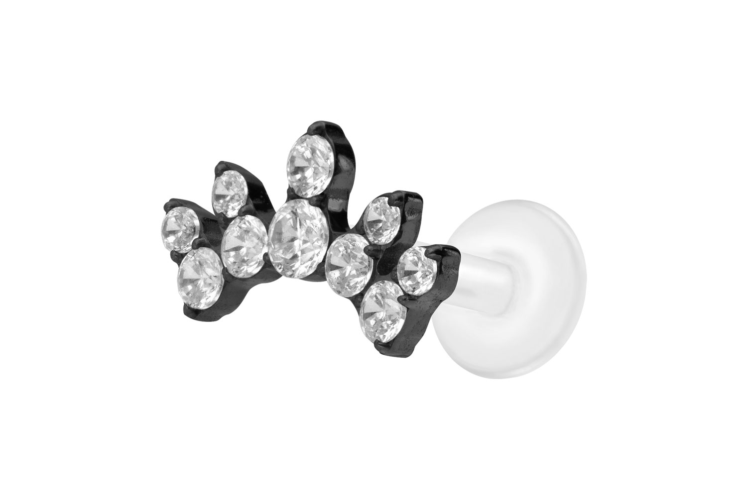 PTFE labret with internal thread + titanium attachment CRYSTAL ARCH